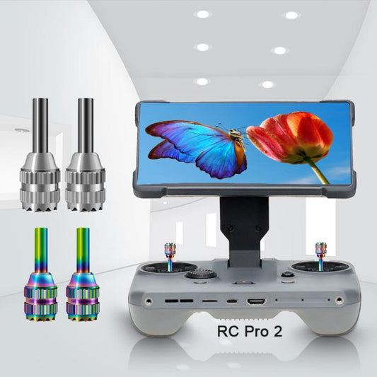 NIVIK Stainless Steel Joystick Thumb Rocker For DJI RC Pro 2 (Silver & Colorful)