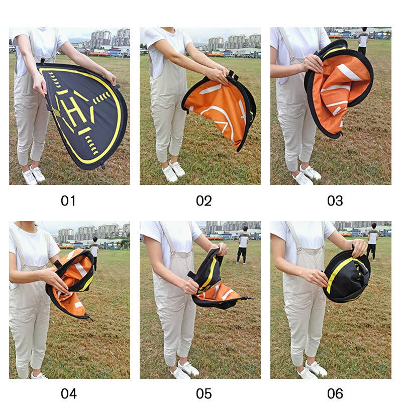 STARTRC Circular Landing Pad with Reflective Strips (56cm) Orange and Black