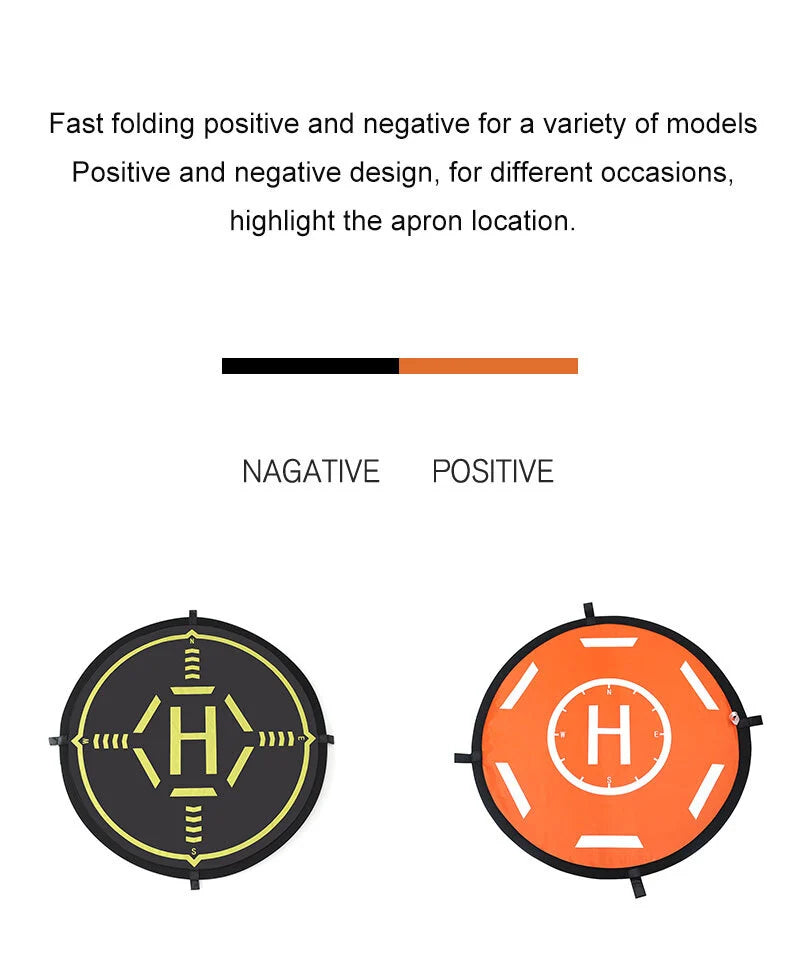 STARTRC Circular Landing Pad with Reflective Strips (56cm) Orange and Black