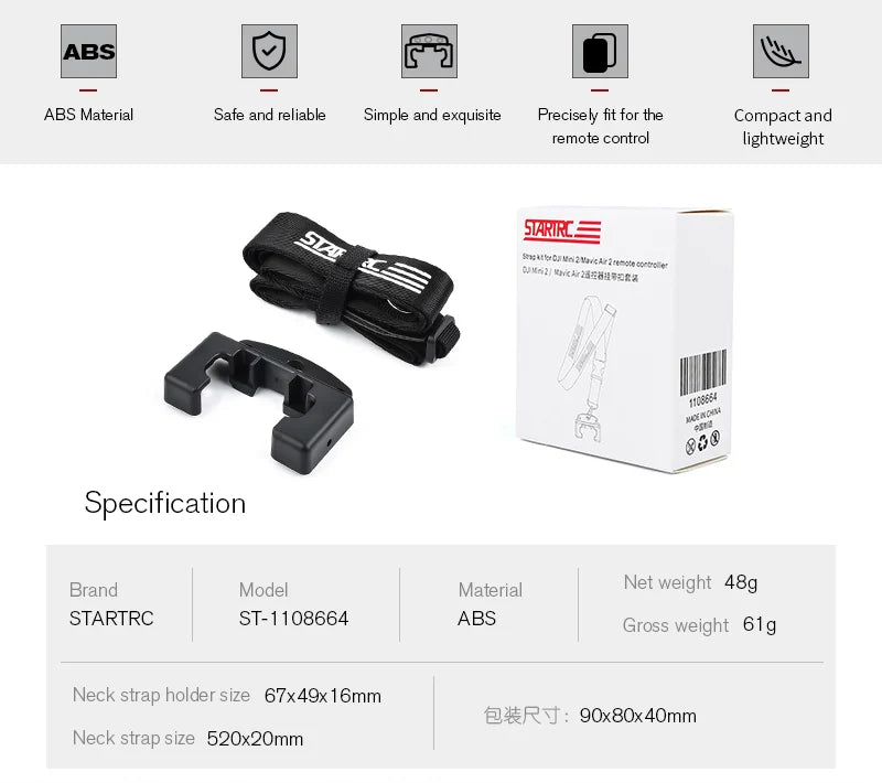 STARTRC Neck Strap with Bracket for DJI RC-N1/ N2/N3 Remote Control