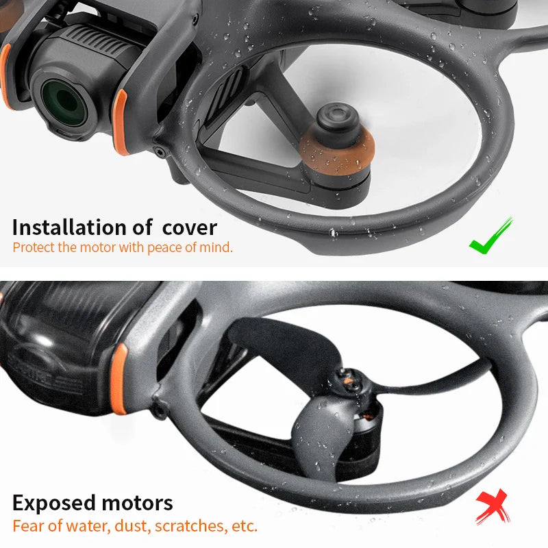 STARTRC Motor Cover for DJI Avata 2 (Black and Orange)