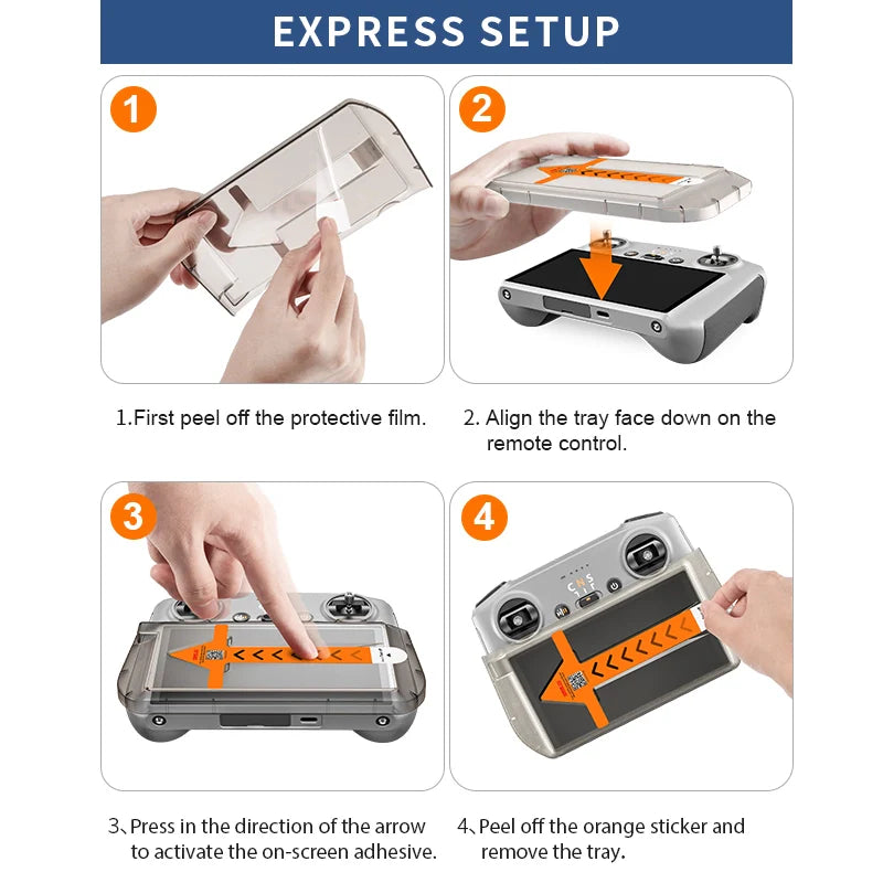 STARTRC Tempered Glass with Dust-free Applicator for DJI RC/ RC 2   (3pc/Set)