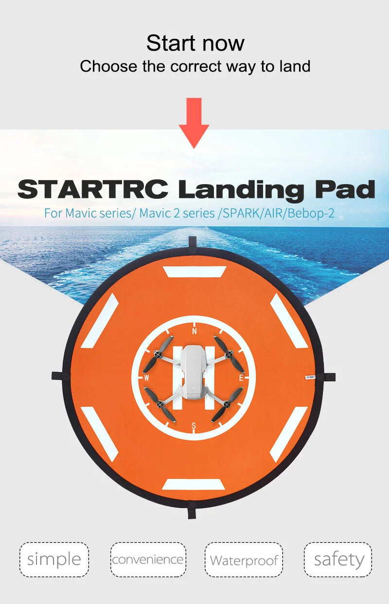 STARTRC Circular Landing Pad with Reflective Strips (56cm) Orange and Black